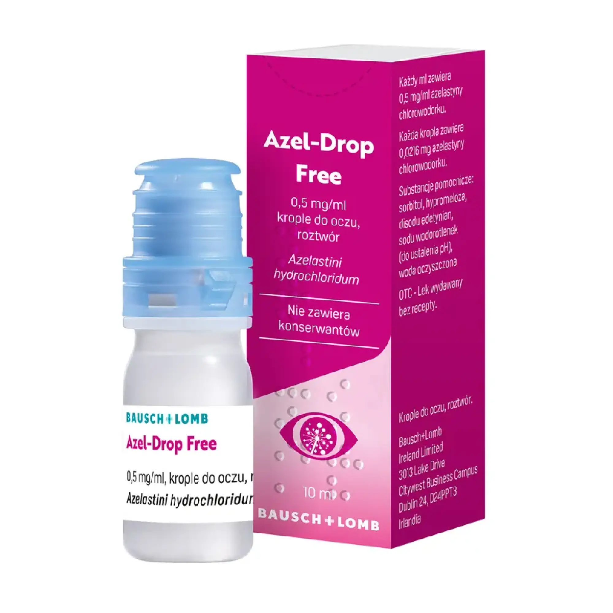 Azel-Drop Free krople do oczu, roztwór (0,5 mg/ml), 10 ml zdjęcie