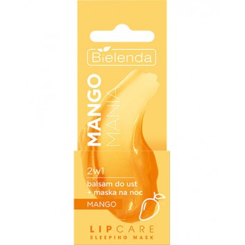 BIELENDA LIP CARE SLEEPING MASK mango mania 2w1 balsam do ust + maska na noc mango, 10 g