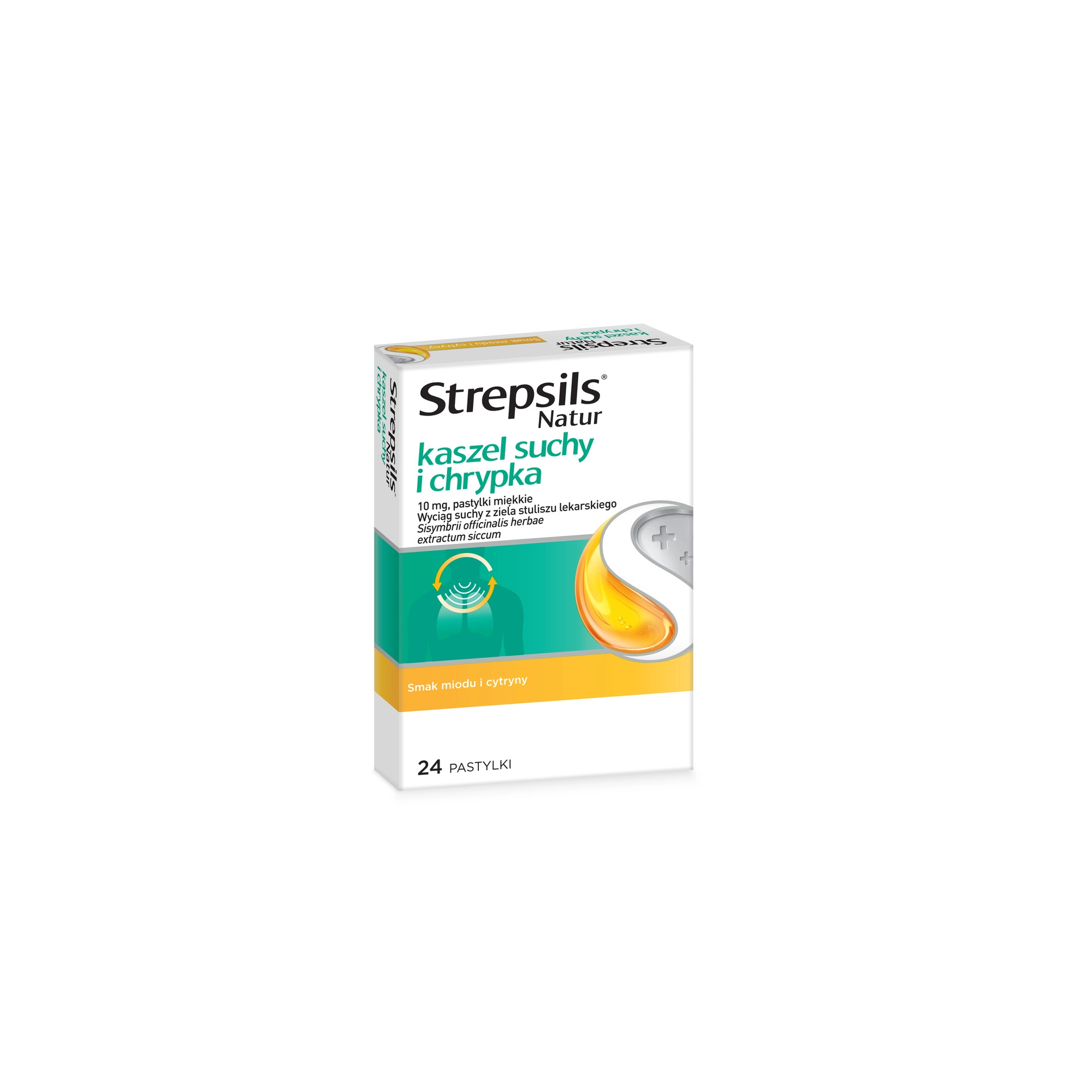 Strepsils Natur kaszel suchy i chrypka pastylki 10 mg, 24 sztuki zdjęcie