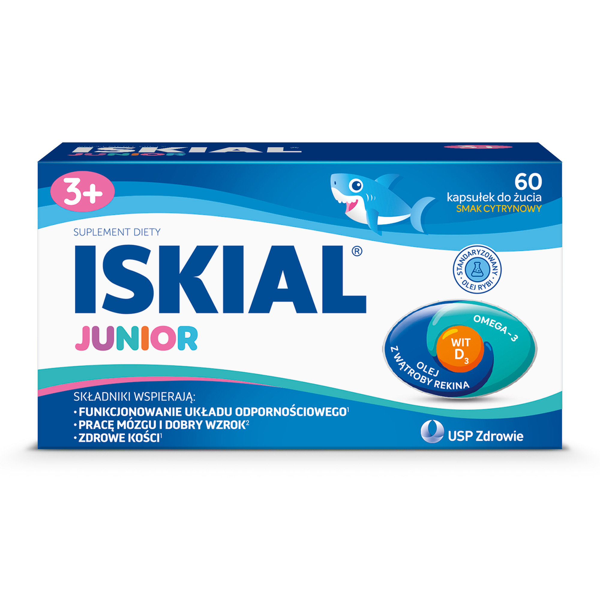 Iskial Junior smak cytrynowy, 60 kapsułek do żucia zdjęcie