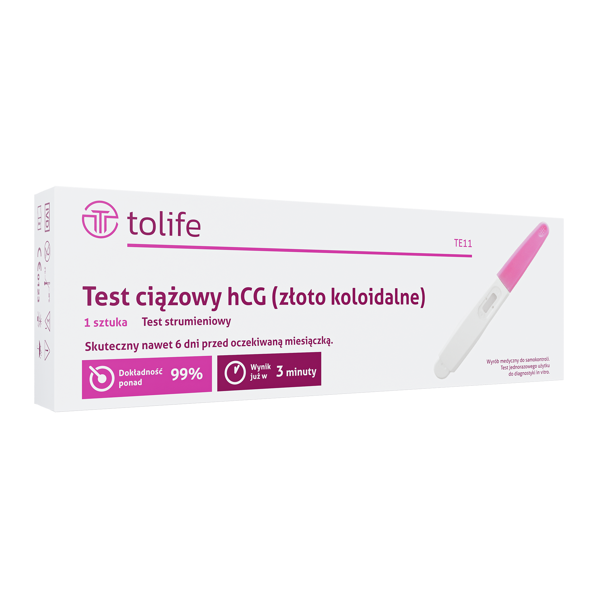 Test ciążowy strumieniowy, 1 sztuka
