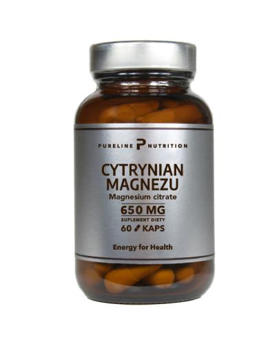 PURELINE NUTRITION Cytrynian Magnezu 650 mg, 60 kapsułek zdjęcie