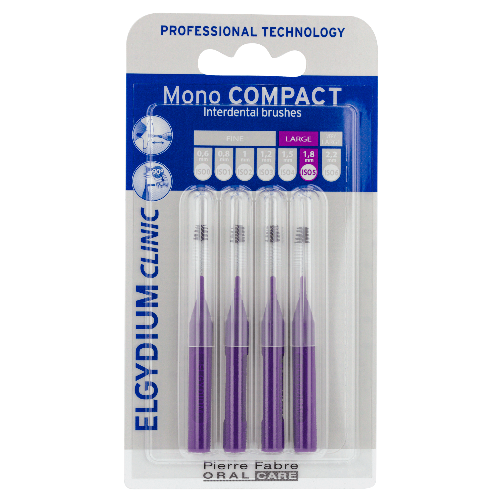 Elgydium Clinic Mono Compact Szczoteczki międzyzębowe 1,8 mm purpurowe - 4 szt. - cena, opinie, stosowanie zdjęcie