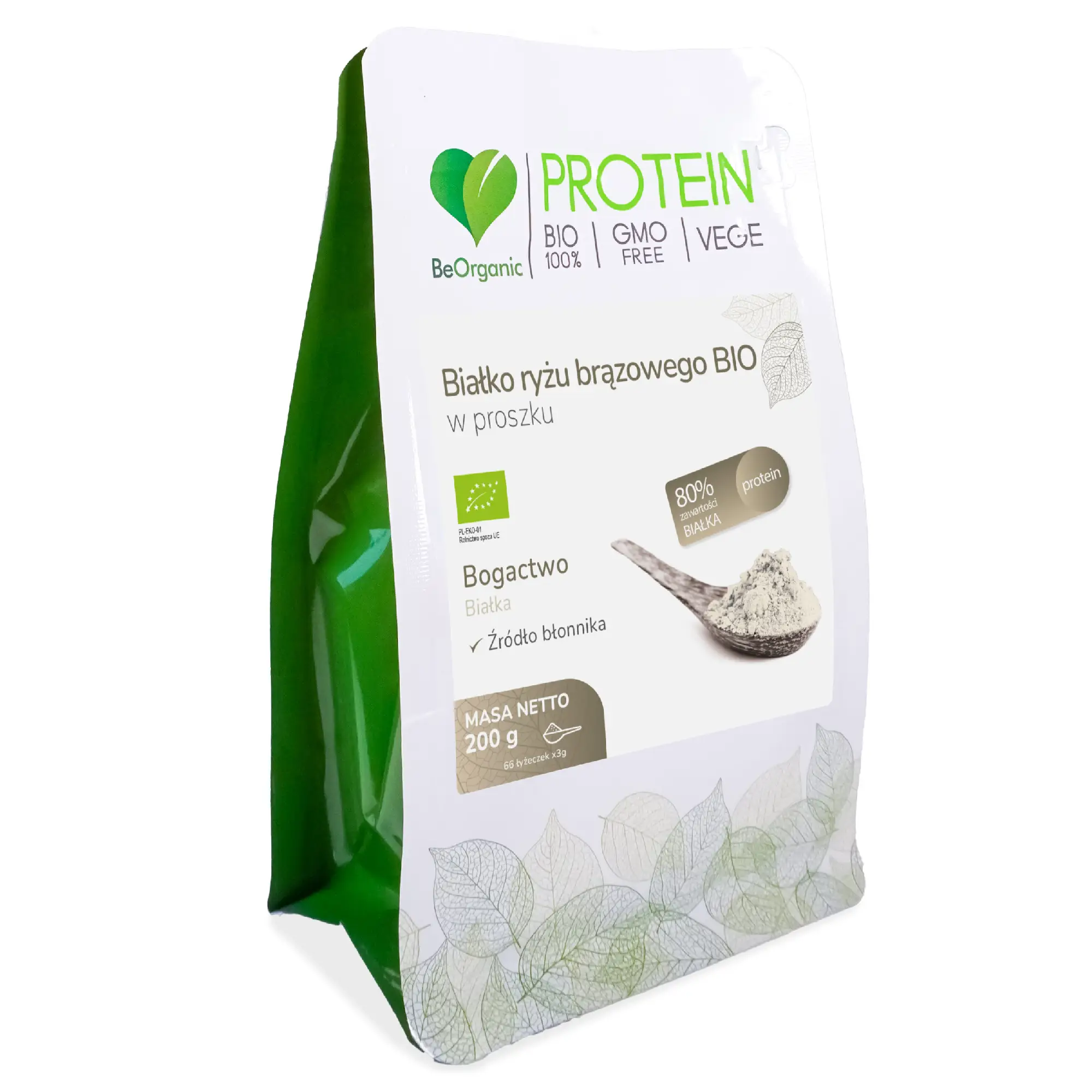 BeOrganic, Białko ryżu brązowego BIO w proszku, 200 g zdjęcie