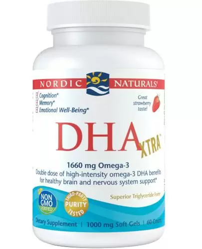 Nordic Naturals DHA Xtra Omega-3 smak truskawkowy 60 kapsułek zdjęcie