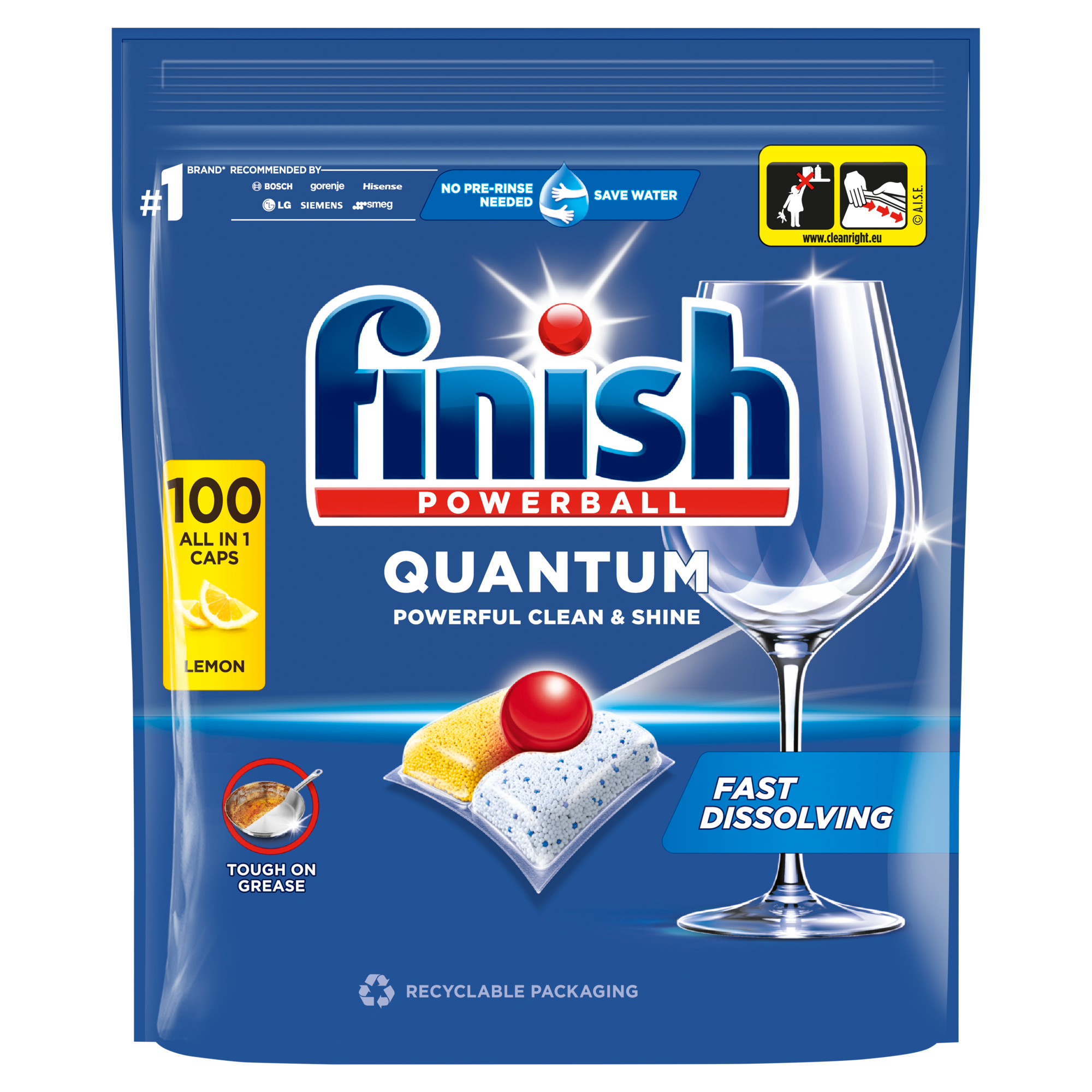 Finish Quantum Lemon Kapsułki do mycia naczyń w zmywarce, 100 sztuk zdjęcie