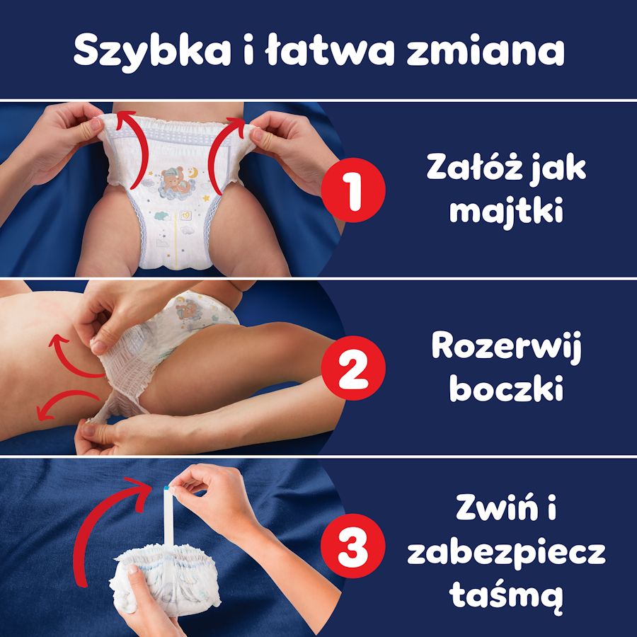 Pampers Night Pieluchomajtki rozmiar 7, 15 kg+, 17 sztuk