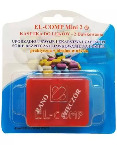 Kasetka do dawkowania leków jednodniowa 2 dawkowania El-comp 1 sztuka zdjęcie