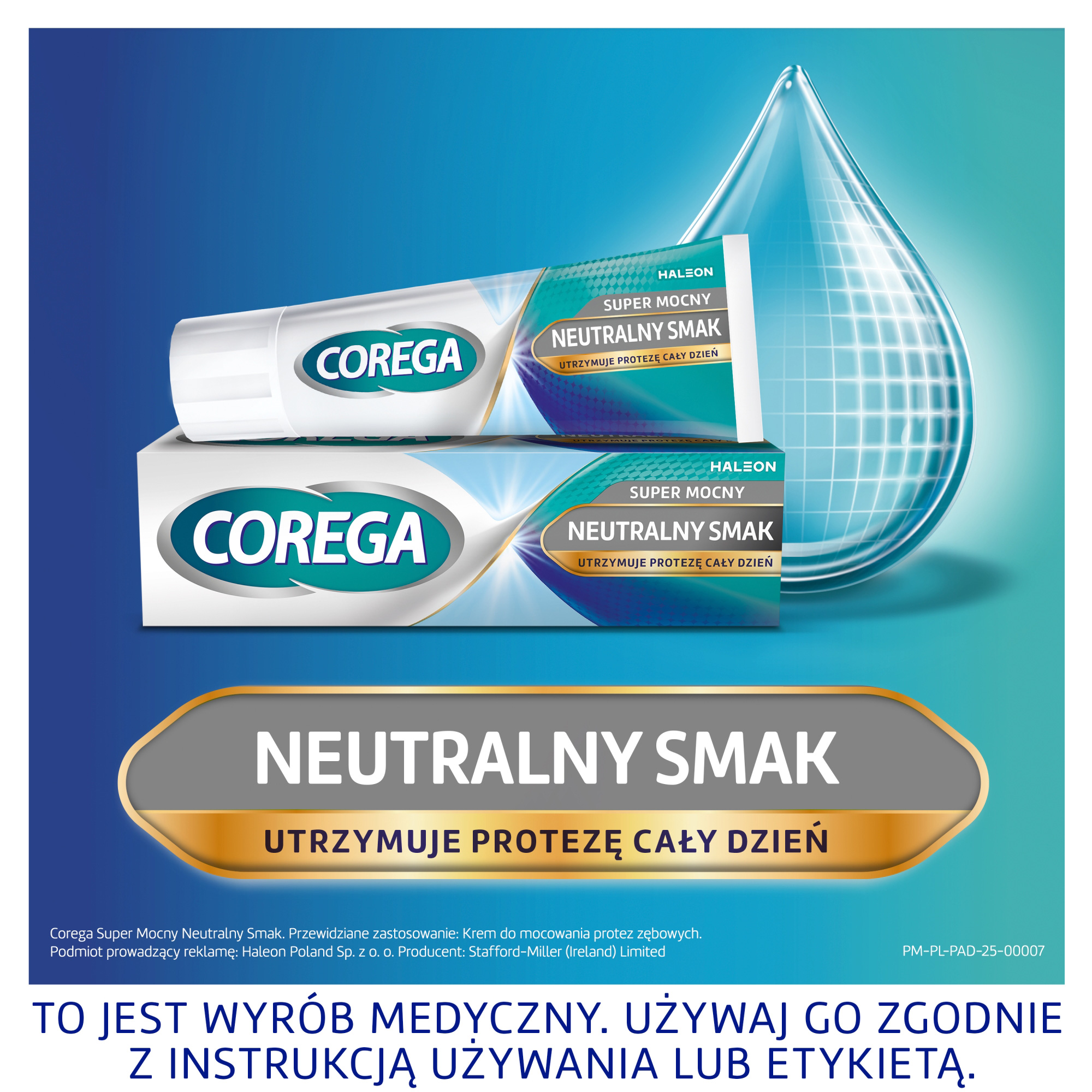 Corega Super Mocny Neutralny Smak, krem mocujący do protez zębowych, 40 g