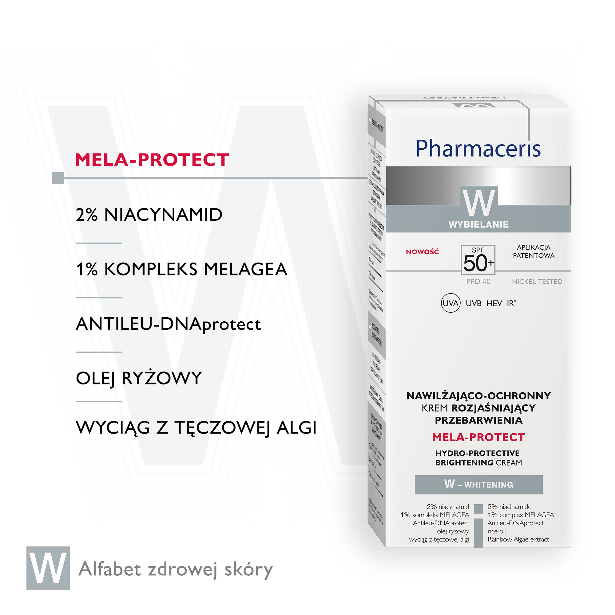 Pharmaceris W Mela-Protect Krem nawilżająco-ochronny na dzień rozjaśniający przebarwienia SPF 50+ 50 ml
