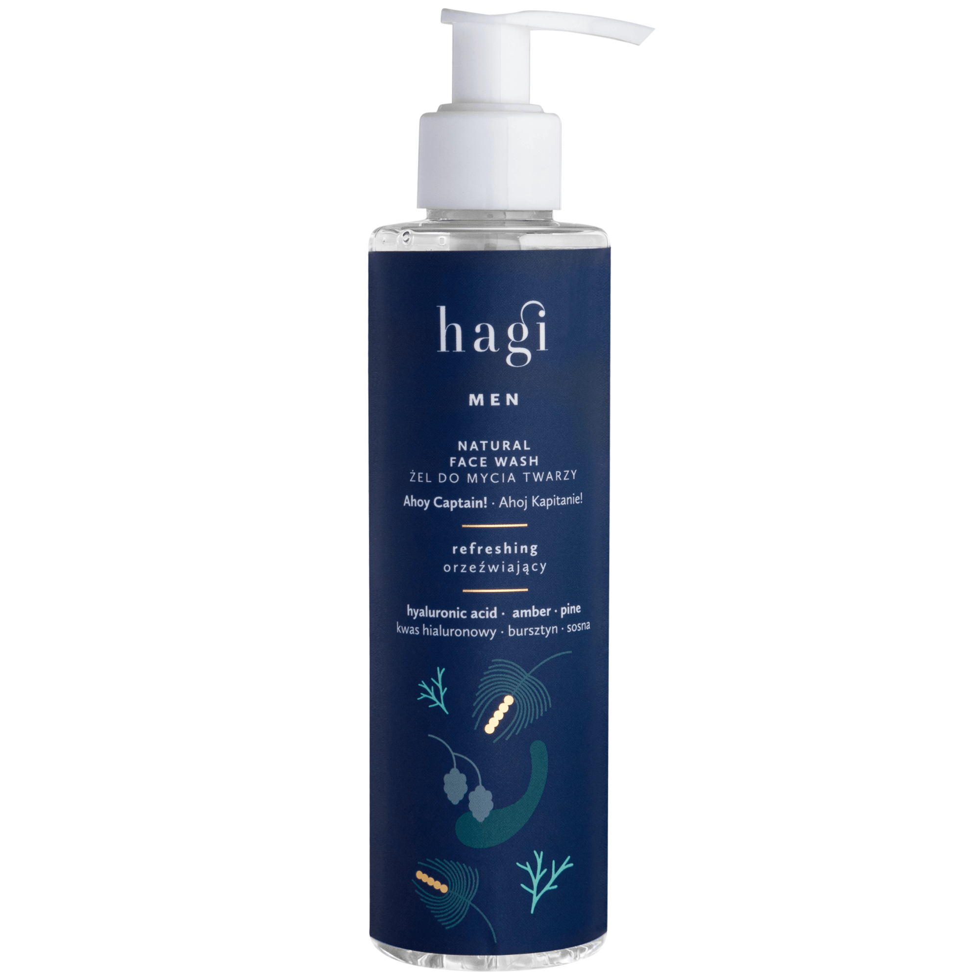 Hagi Men Naturalny żel do mycia twarzy orzeźwiający Ahoj Kapitanie, 200 ml zdjęcie