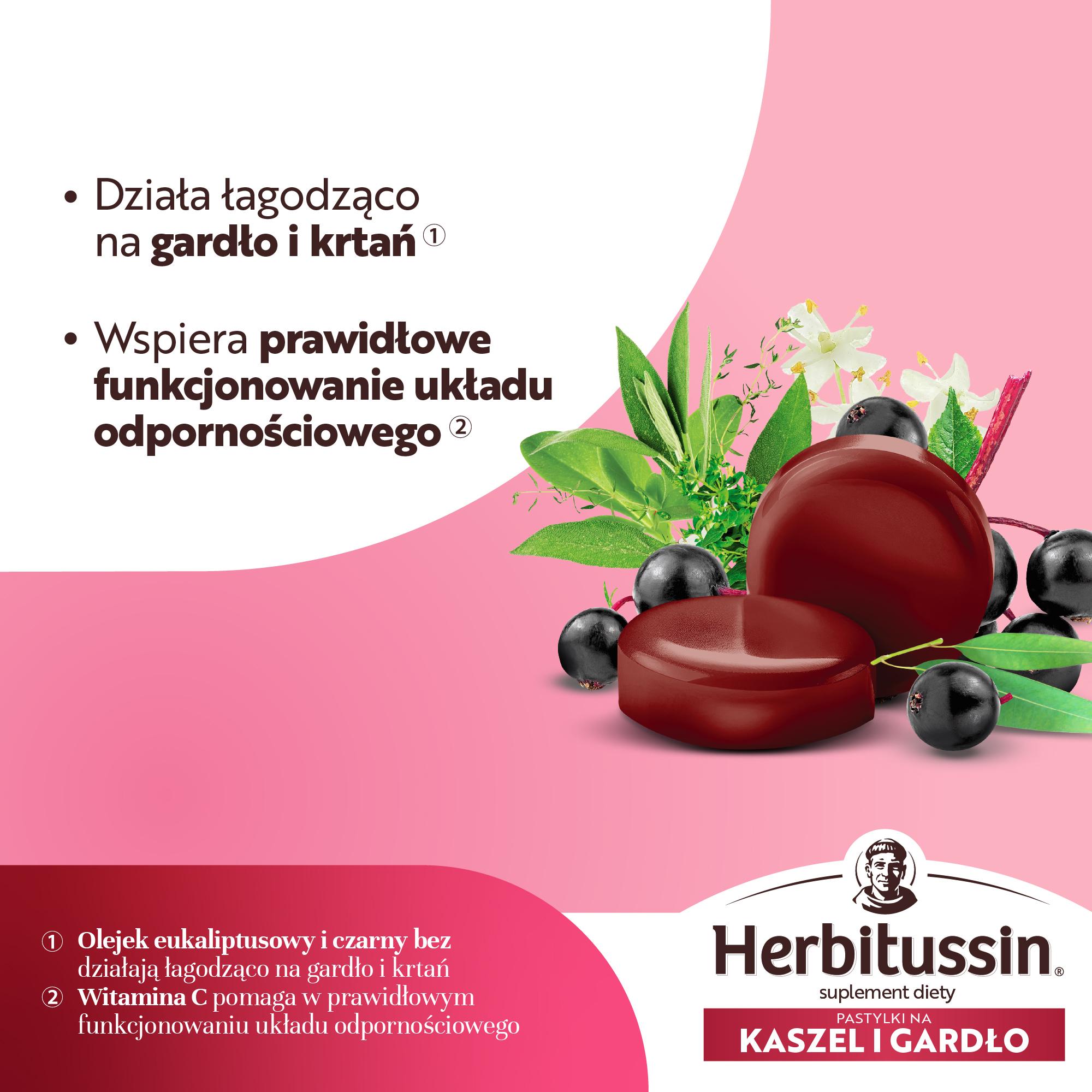 Herbitussin Kaszel i Gardło 12 pastylek do ssania