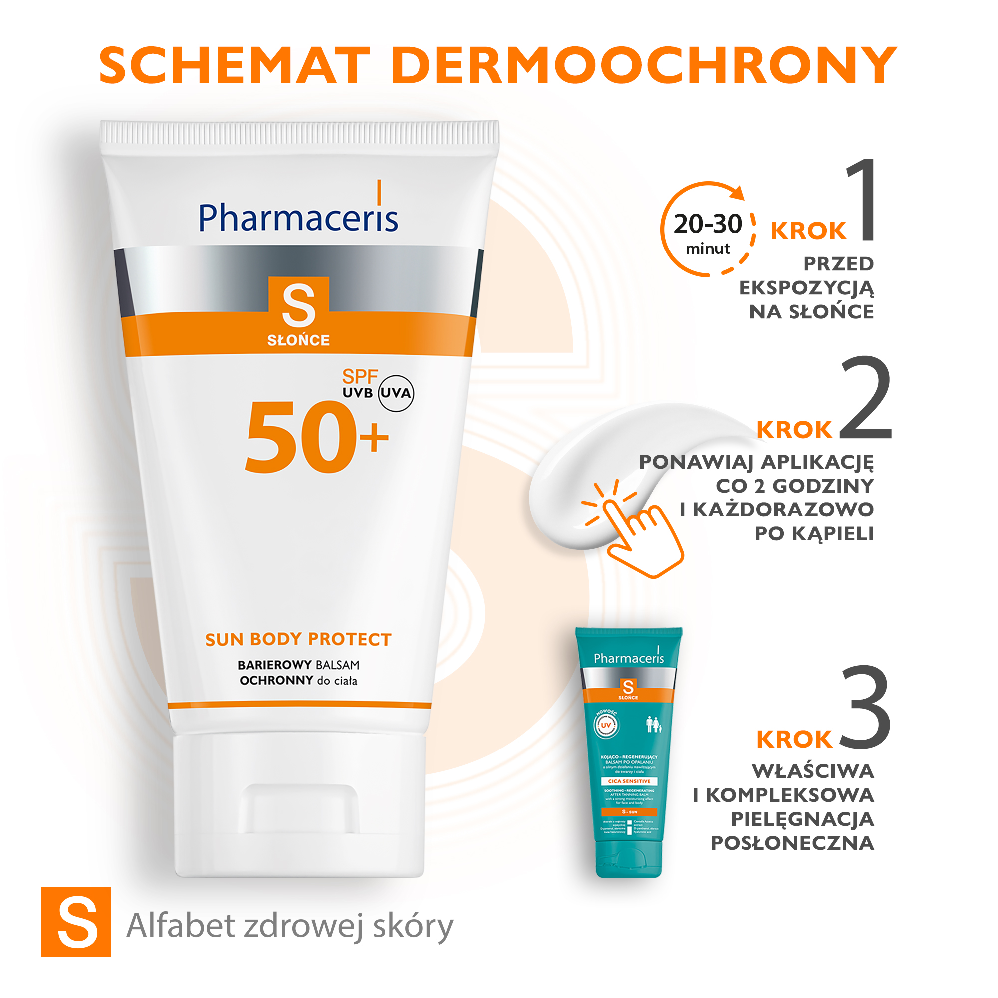 PHARMACERIS S SUN BODY PROTECT Hydrolipidowy ochronny balsam do ciała SPF50+ - 150 ml 