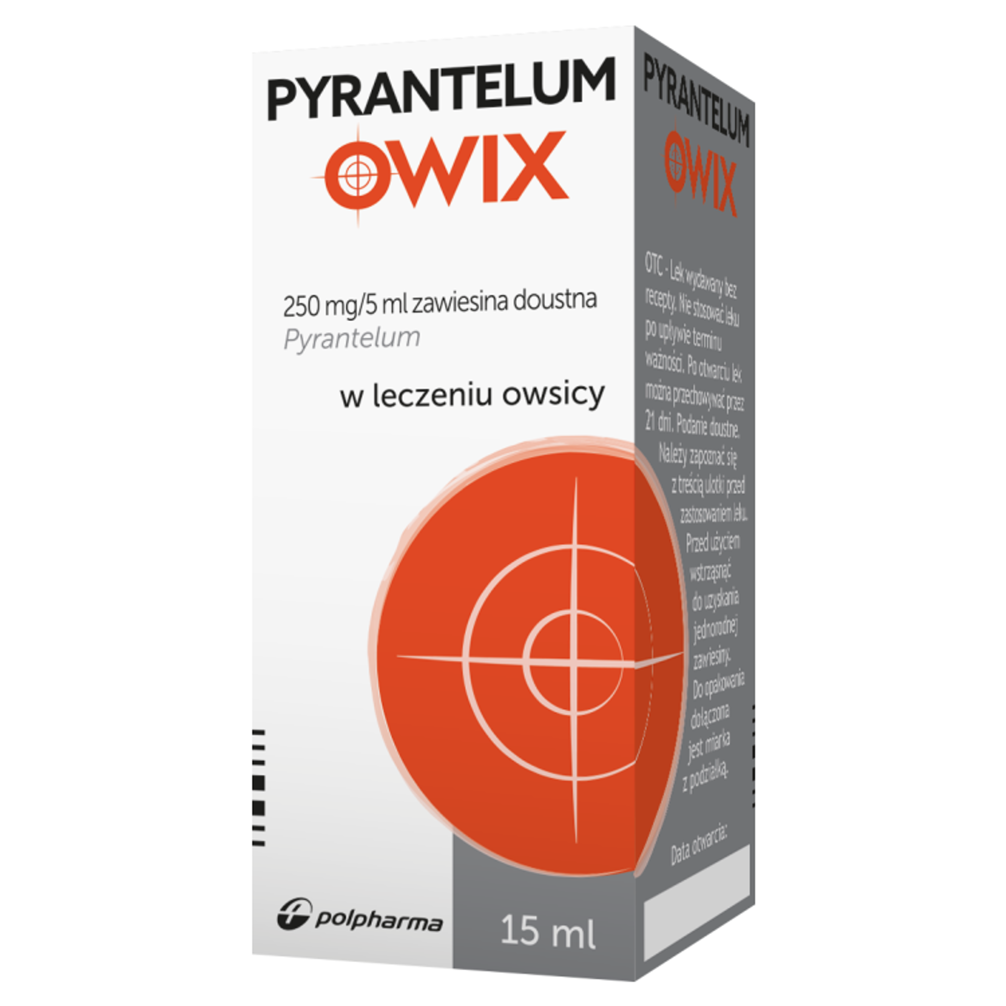 Pyrantelum OWIX, 250 mg/5 ml, zawiesina doustna, 15 ml zdjęcie