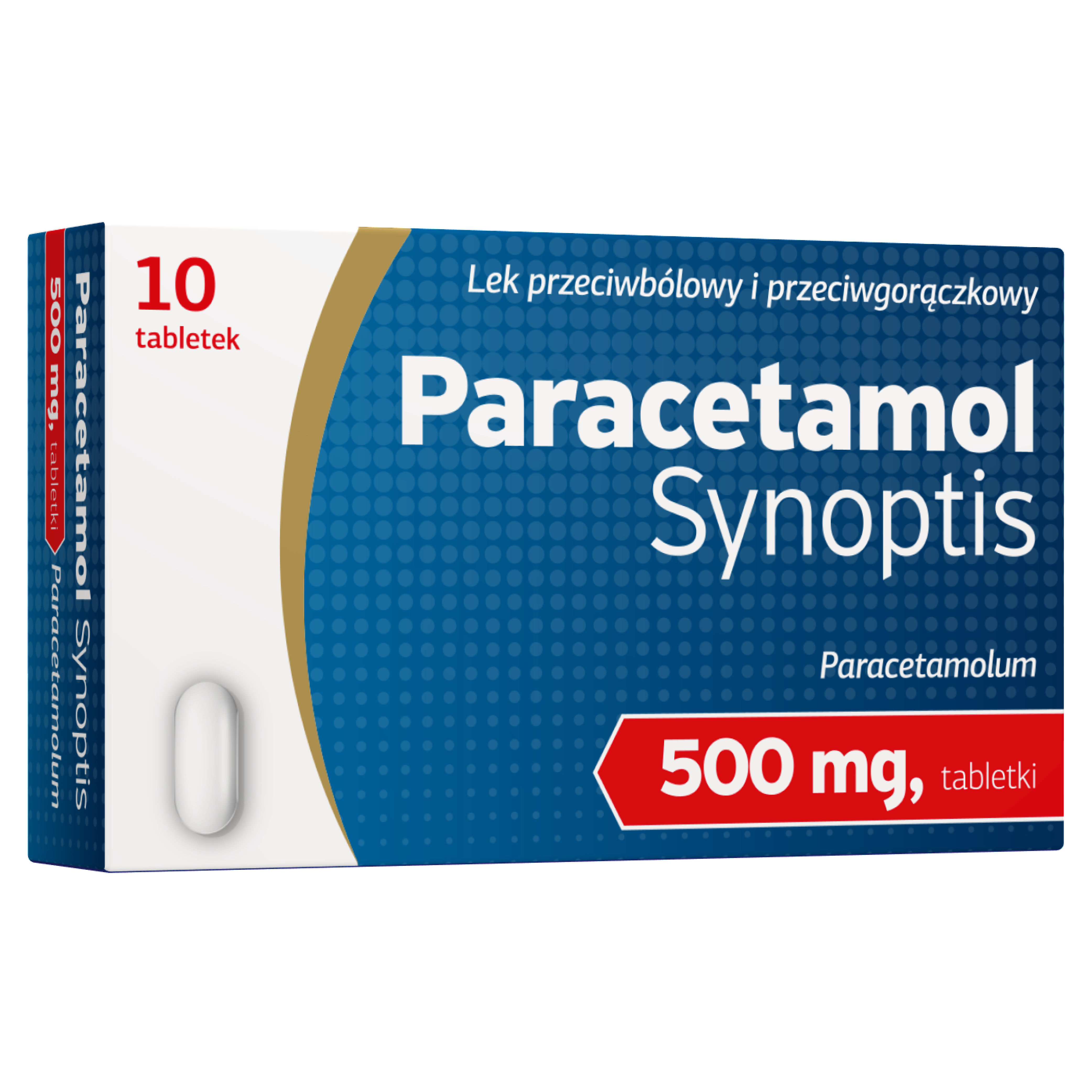 Paracetamol Synoptis 500 mg 10 tabletek zdjęcie