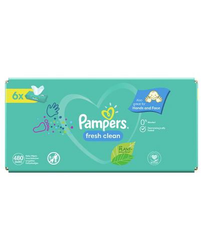 Pampers Fresh Clean chusteczki nawilżane, 6 x 80 szt.  
skład zdjęcie