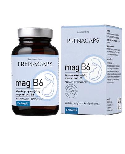 ForMeds Prenacaps Mag B6 - 60 kaps. Dla kobiet w ciąży i młodych mam - cena , opinie, wskazania zdjęcie