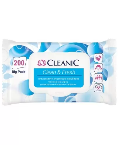 Cleanic Clean & Fresh uniwersalne chusteczki nawilżane 200 sztuk zdjęcie