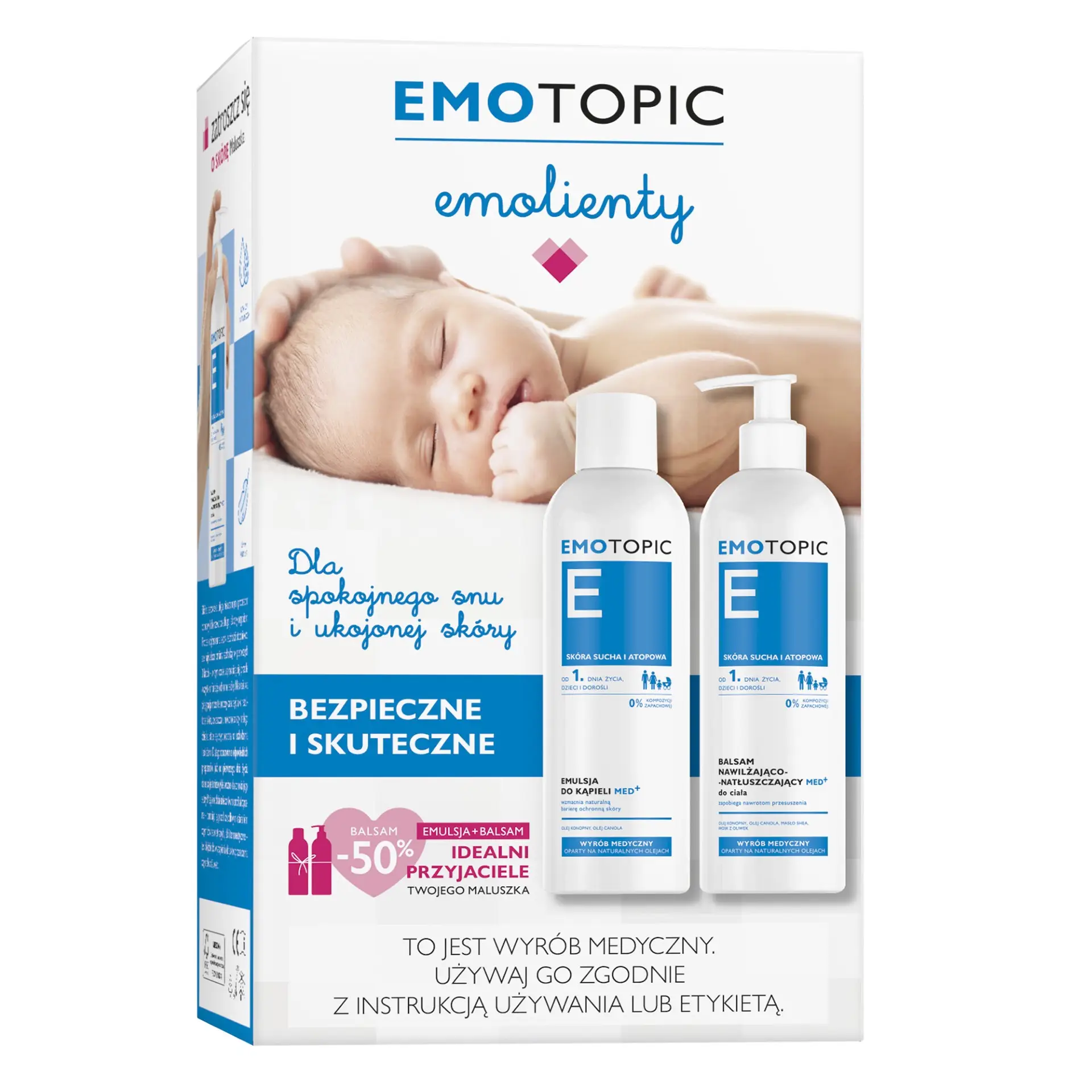 Zestaw Emotopic Med+, emulsja do kąpieli, 400 ml + balsam do ciała, 400 ml zdjęcie