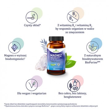 Naturell Magnez Organiczny + 100 kapsułek