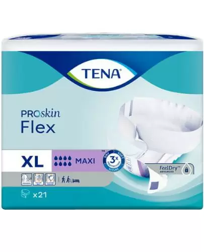 Tena ProSkin Flex Maxi pieluchomajtki z regulowanym pasem mocującym rozmiar XL 21 sztuk zdjęcie