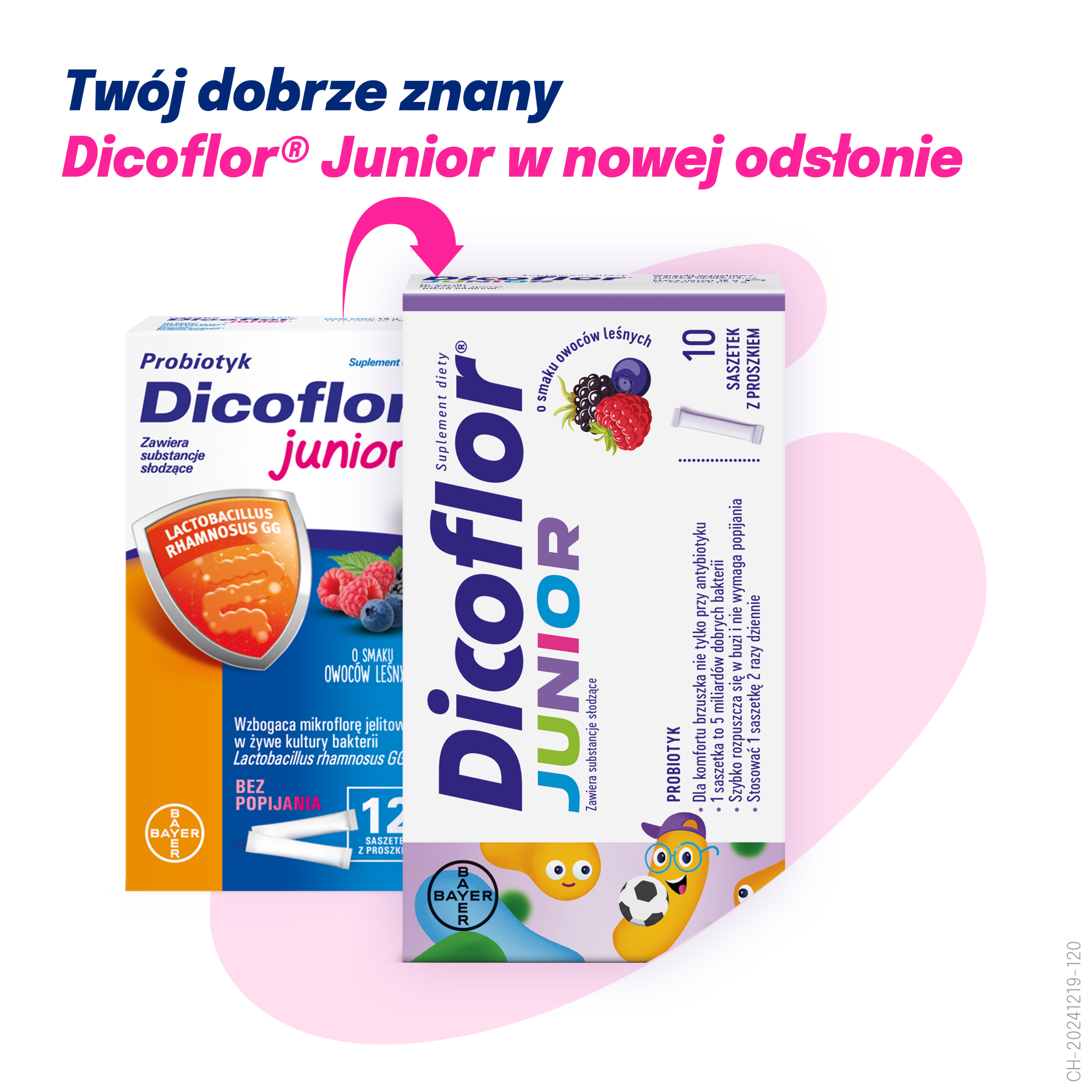 Dicoflor Junior o smaku owoców leśnych, saszetki, 10 sztuk