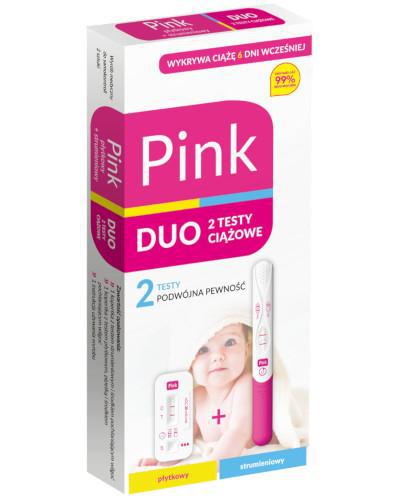 DOMOWE LABORATORIUM Test ciążowy PINK DUO strumieniowy i płytkowy - 2 szt. - cena, opinie, stosowanie zdjęcie