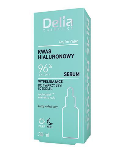 Delia Cosmetics Kwas hialuronowy Serum wypełniające do twarzy szyi i dekoltu, 30 ml, cena, opinie, stosowanie zdjęcie