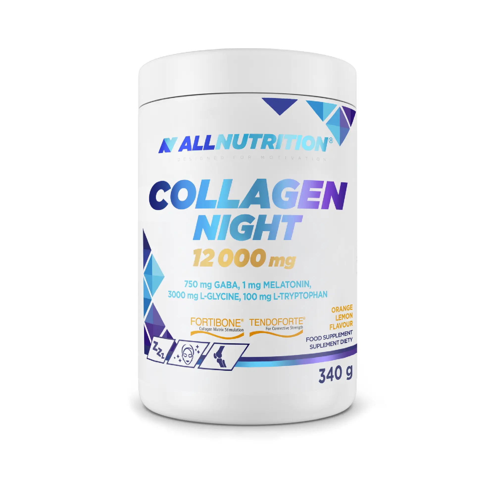 Allnutrition Collagen Night Orange Lemon, proszek, 340 g