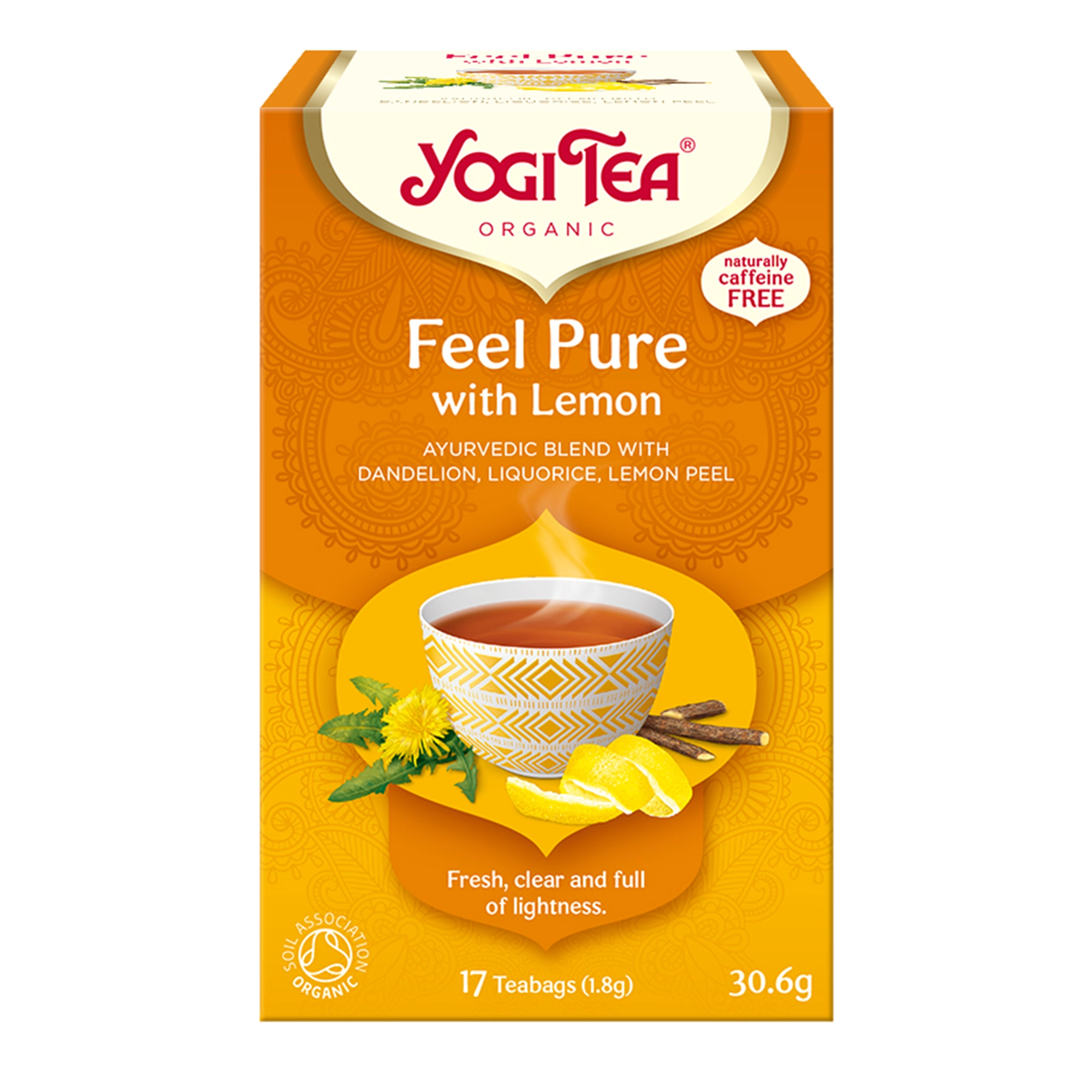 Yogi Tea Organic Feel Pure With Lemon Herbata ziołowa Detox z cytryną, 17 saszetek zdjęcie