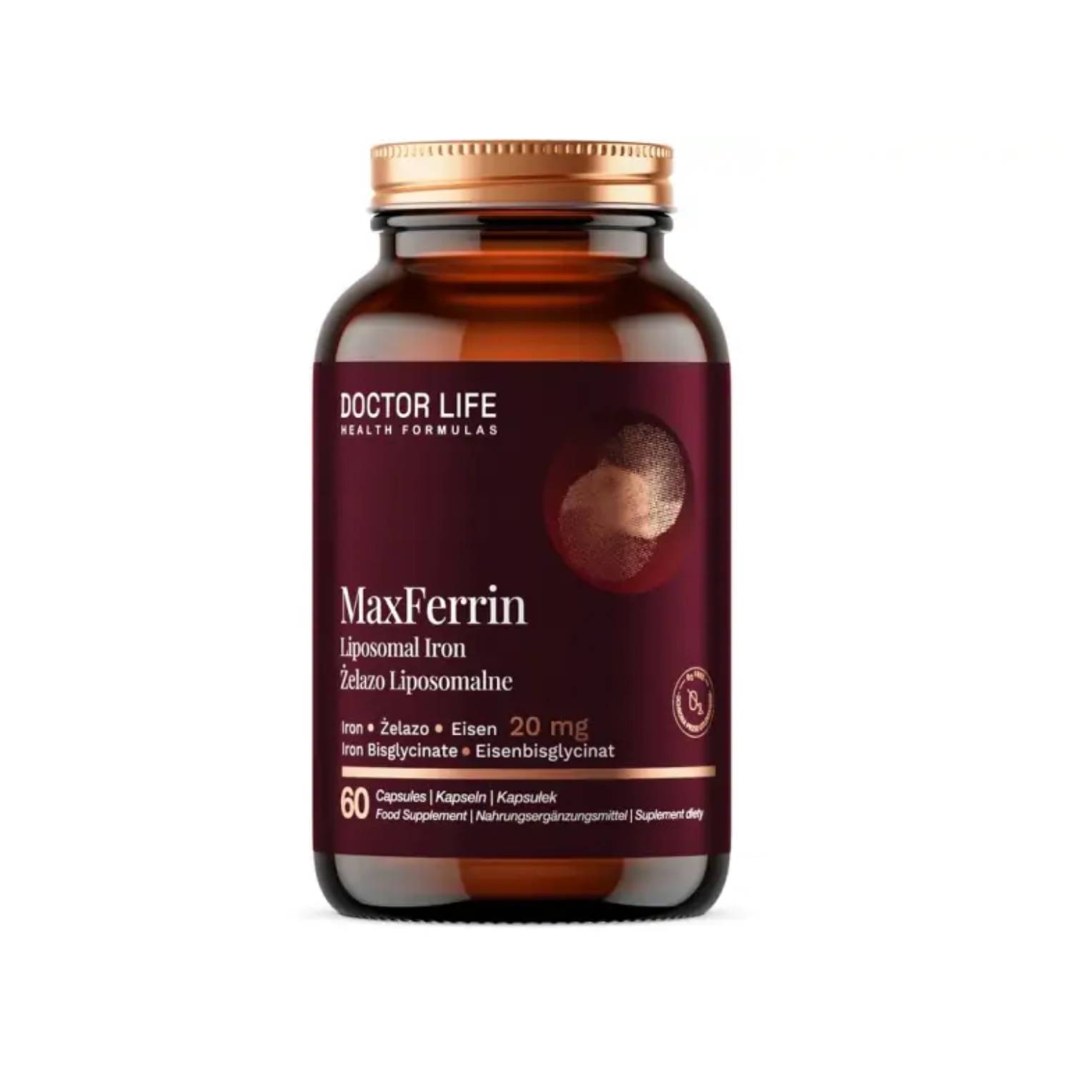 Doctor Life Maxferrin 20 mg Żelazo Liposomalne, 60 kapsułek zdjęcie