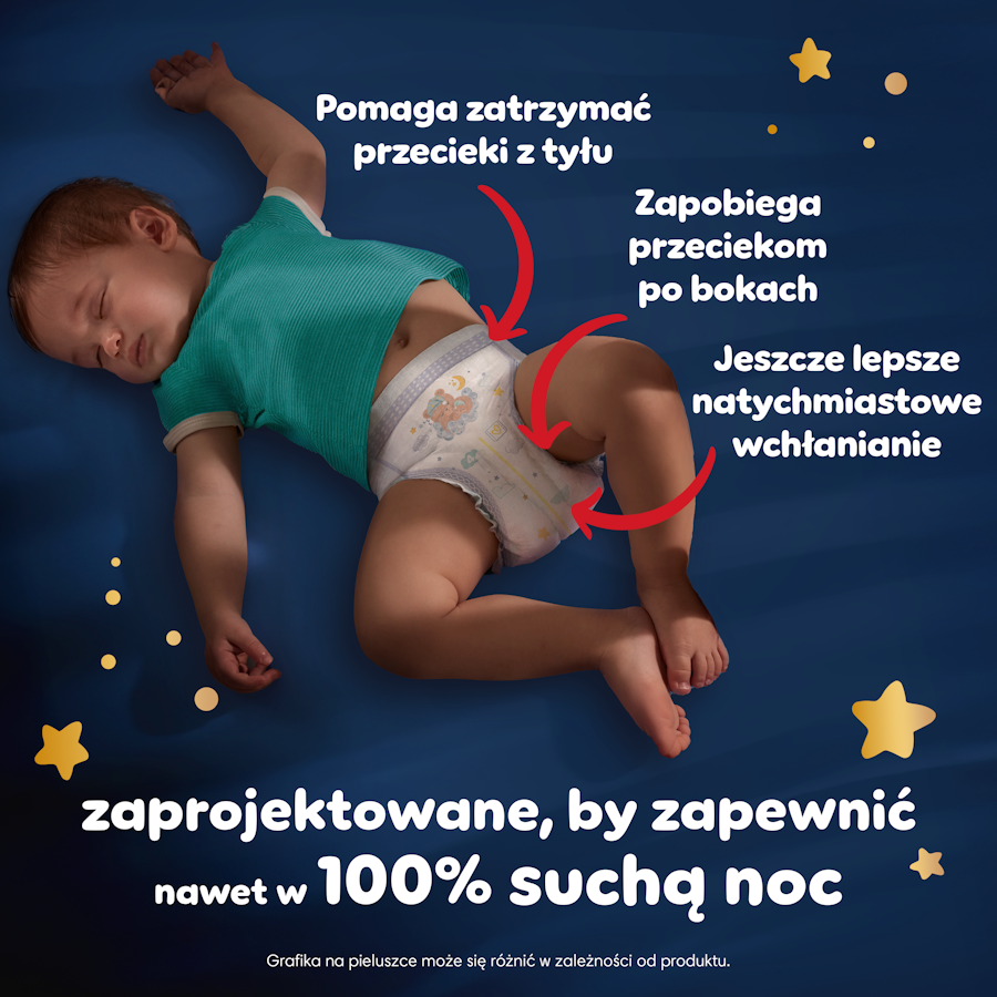 Pampers Night Pieluchomajtki rozmiar 4, 9-15 kg, 104 sztuki