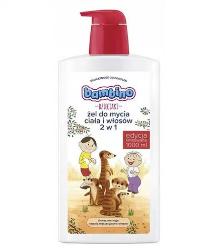 Bambino Dzieciaki żel do mycia ciała i włosów 2 w 1 Bolek i Lolek surykatki 1000 ml zdjęcie