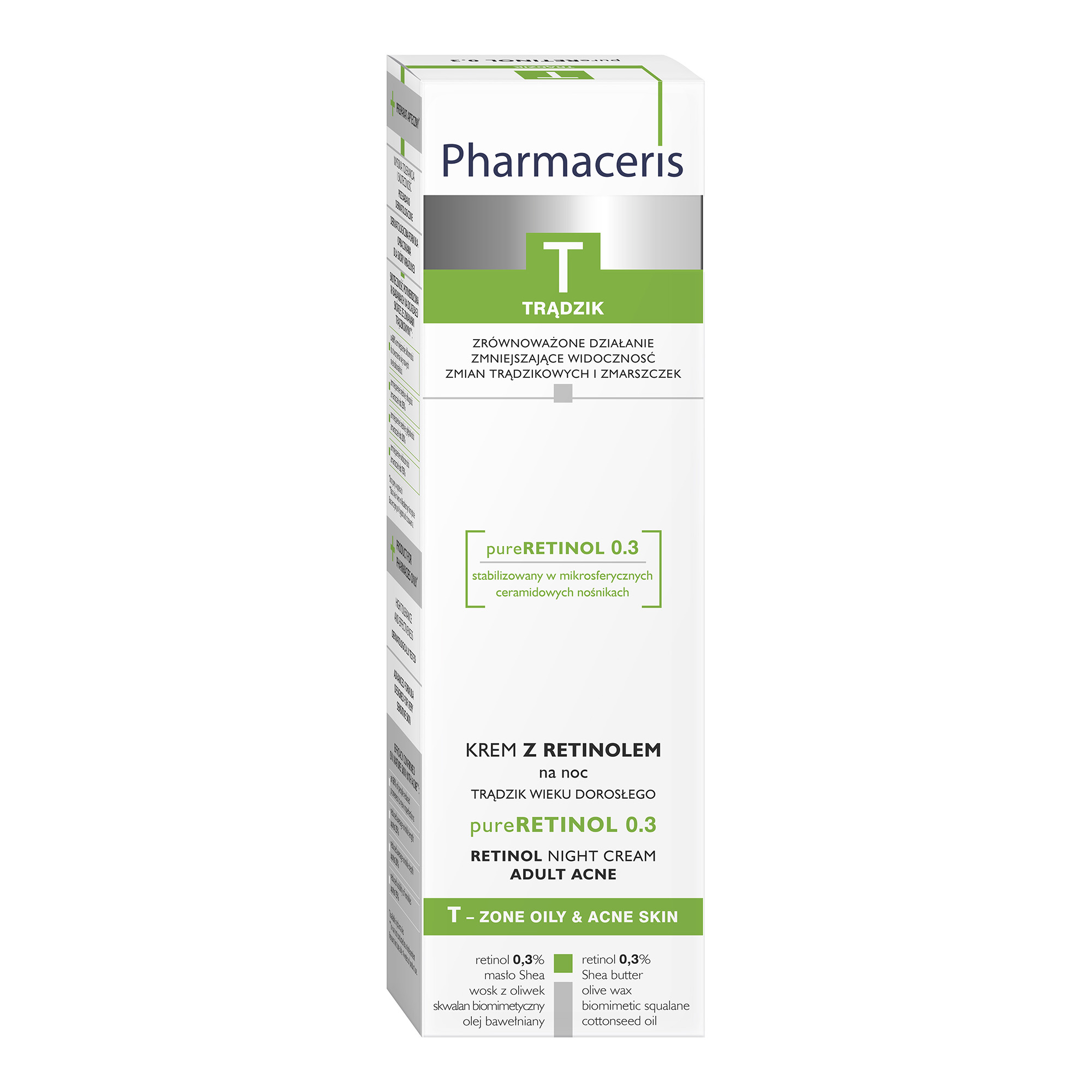 PHARMACERIS T PURERETINOL 0.3, krem z retinolem na trądzik wieku dorosłego na noc, 40 ml zdjęcie