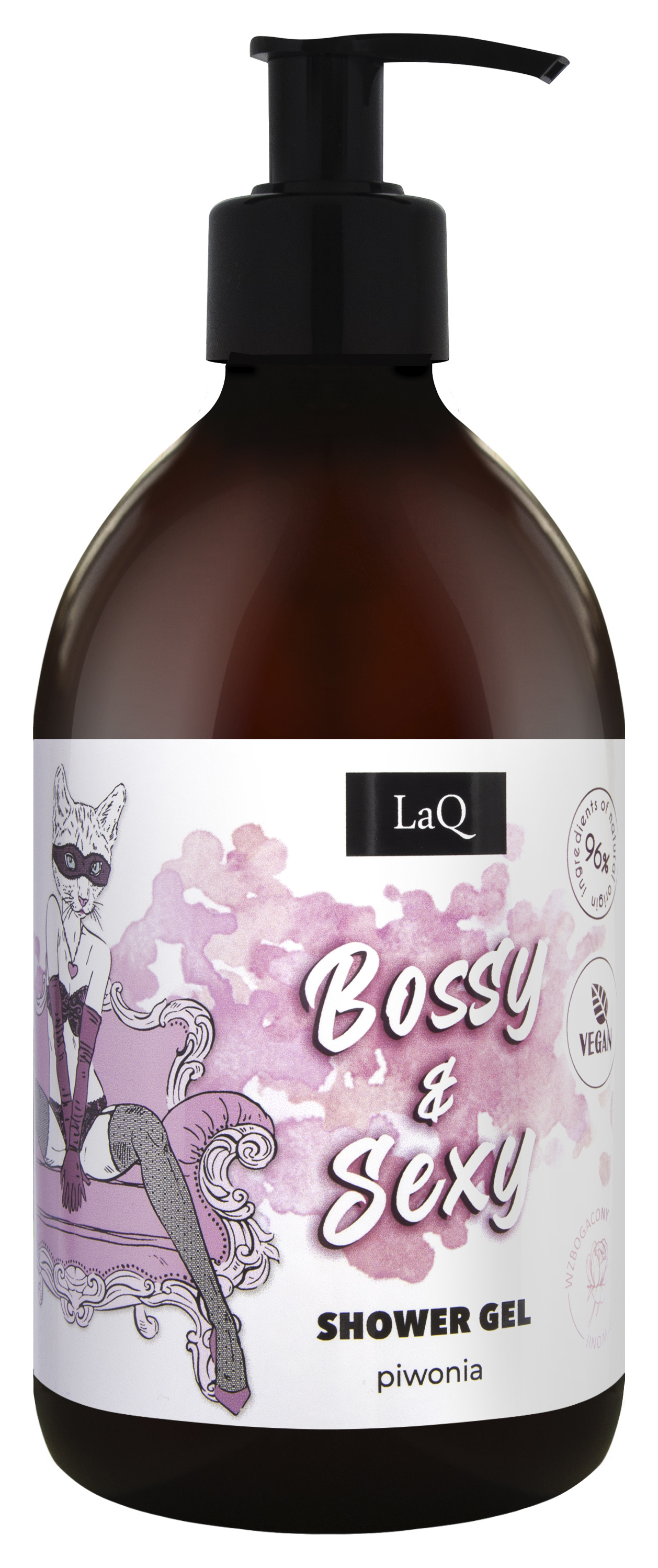 LaQ Żel pod prysznic dla prawdziwych kocic z ekstraktem z piwonii - 500 ml zdjęcie