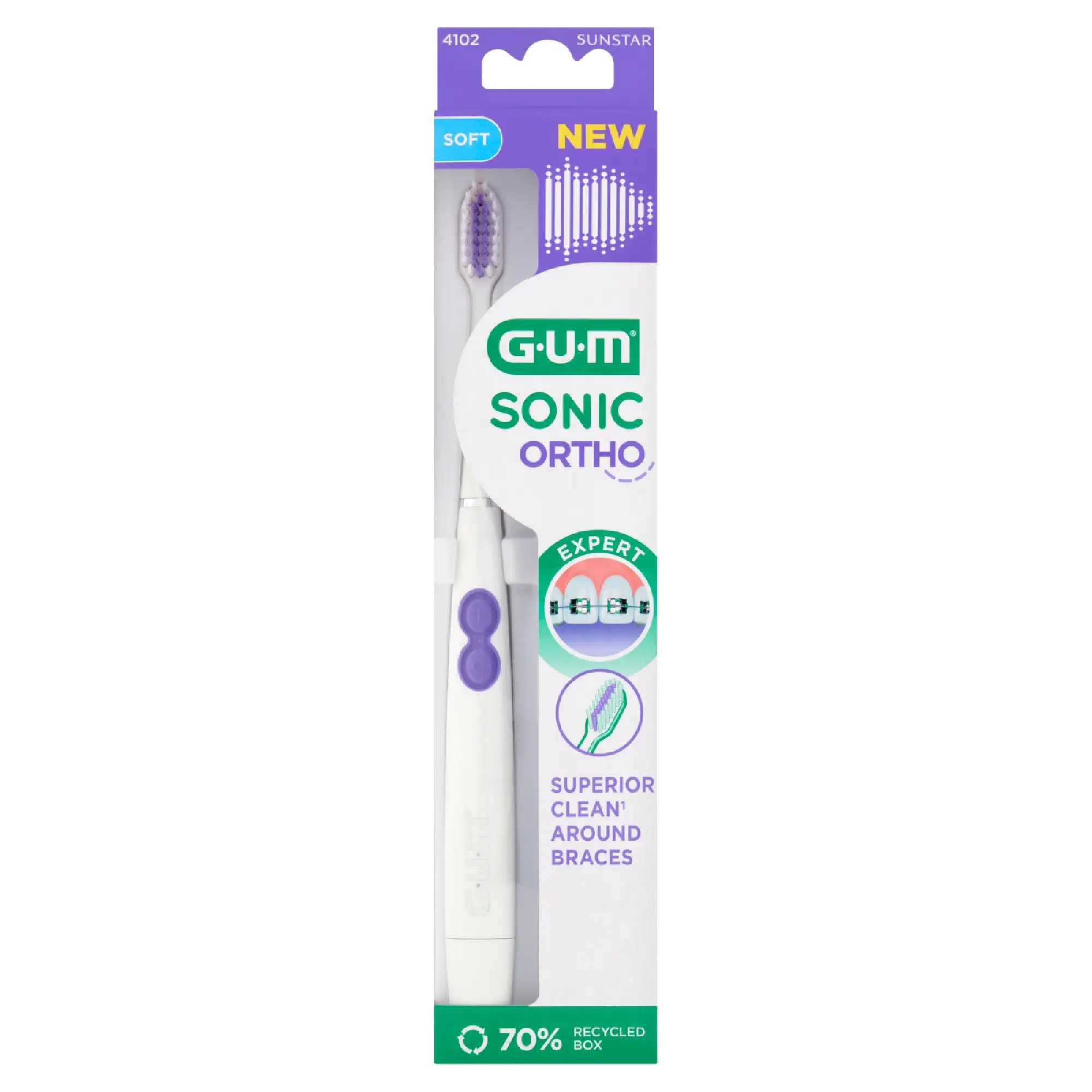 Sunstar Gum Sonic Ortho Szczoteczka soniczna, 1 sztuka zdjęcie