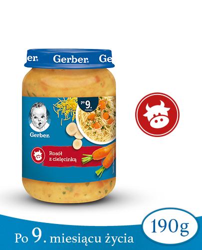 GERBER Zupka domowy rosołek z cielęcinką po 9 miesiącu - 190 g zdjęcie
