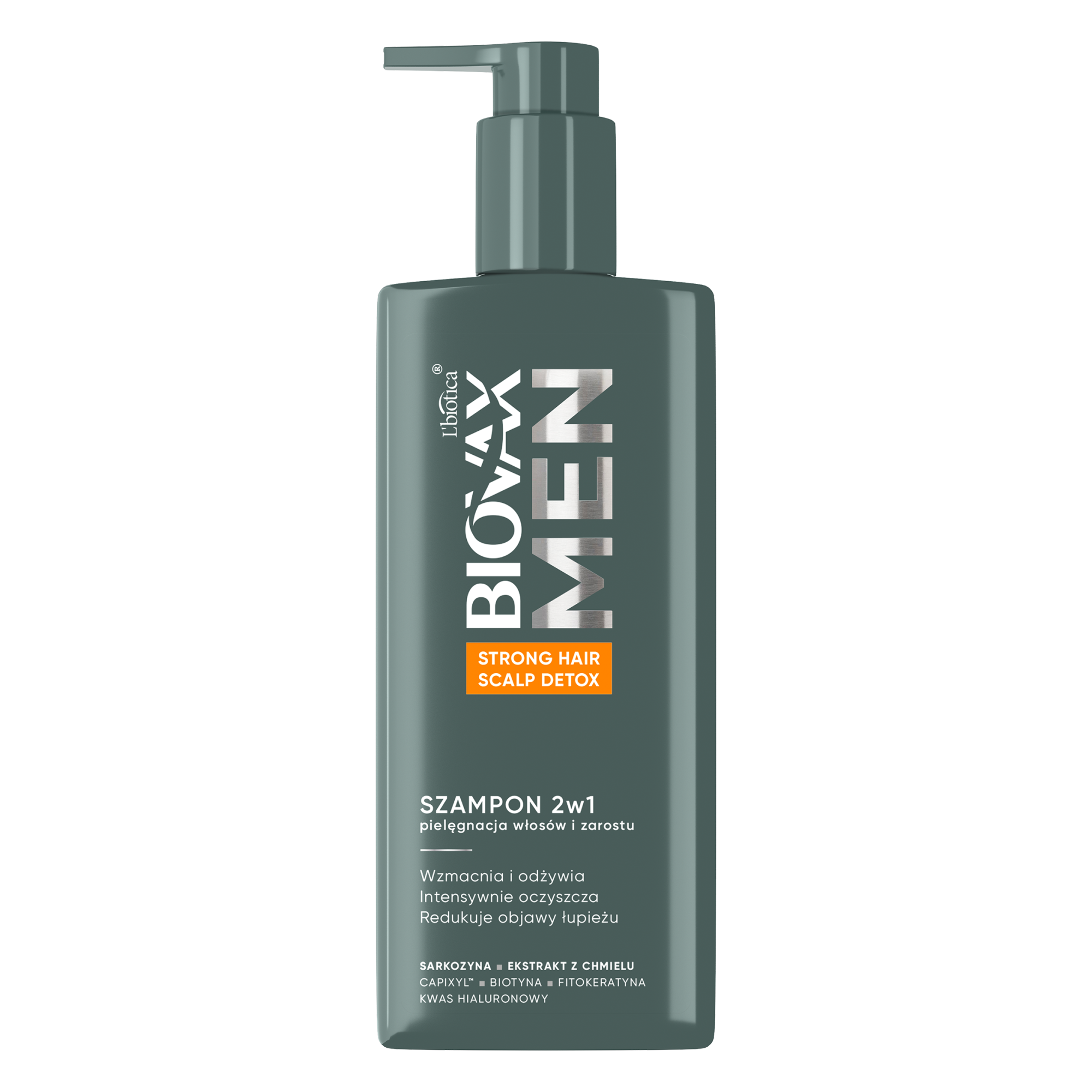 Biovax Men strong hair & scalp detox szampon  2w1 pielęgnacja włosów i zarostu, 200 ml zdjęcie