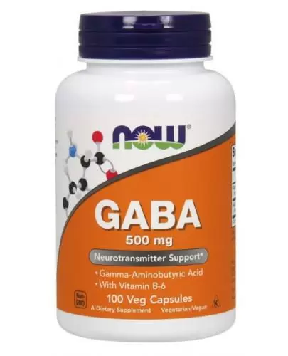 NOW Foods GABA 500 mg z witaminą B6 100 kapsułek zdjęcie