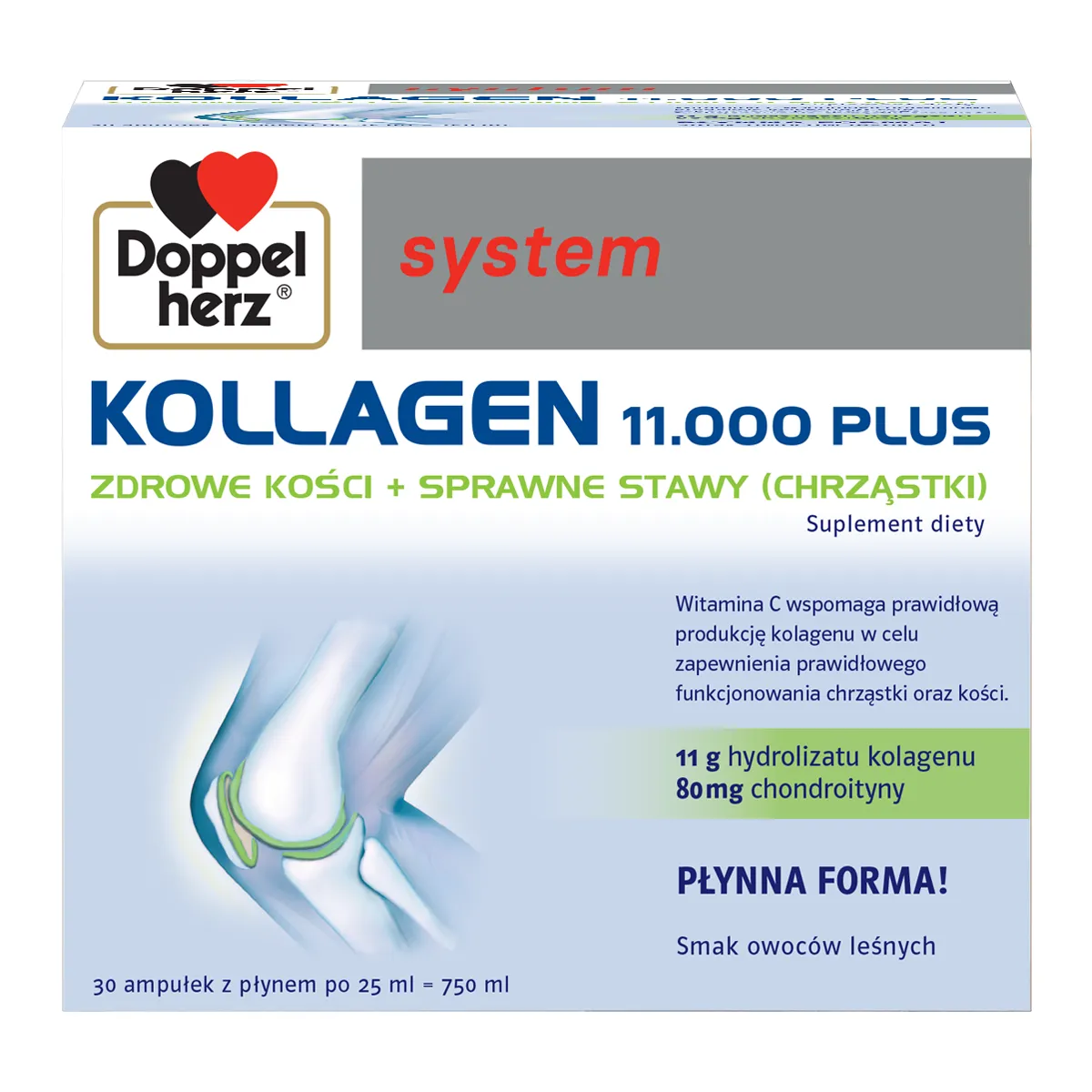 Doppelherz system, Kollagen 11000 Plus, ampułki, 30 sztuk x 25 ml zdjęcie