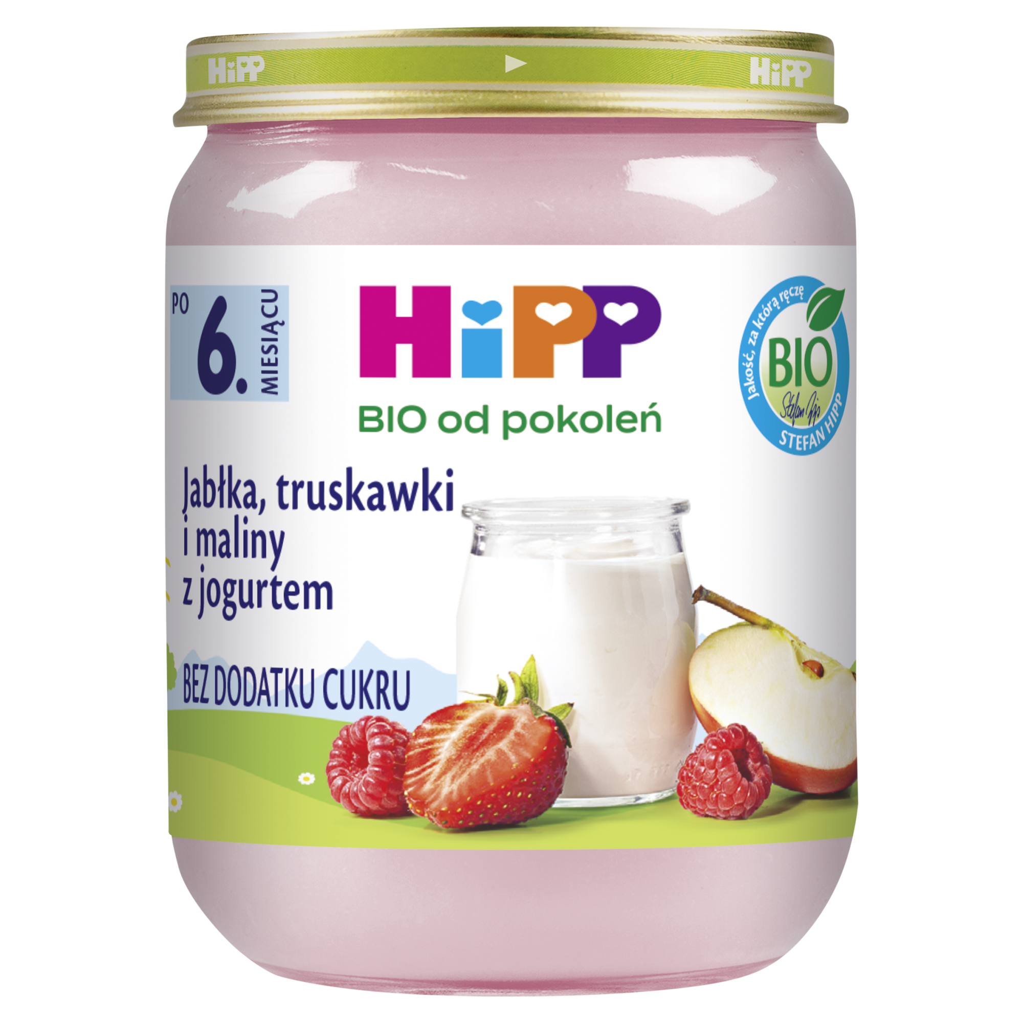 HiPP BIO od pokoleń, Truskawki i maliny z jogurtem, po 6. m-cu, 160 g zdjęcie