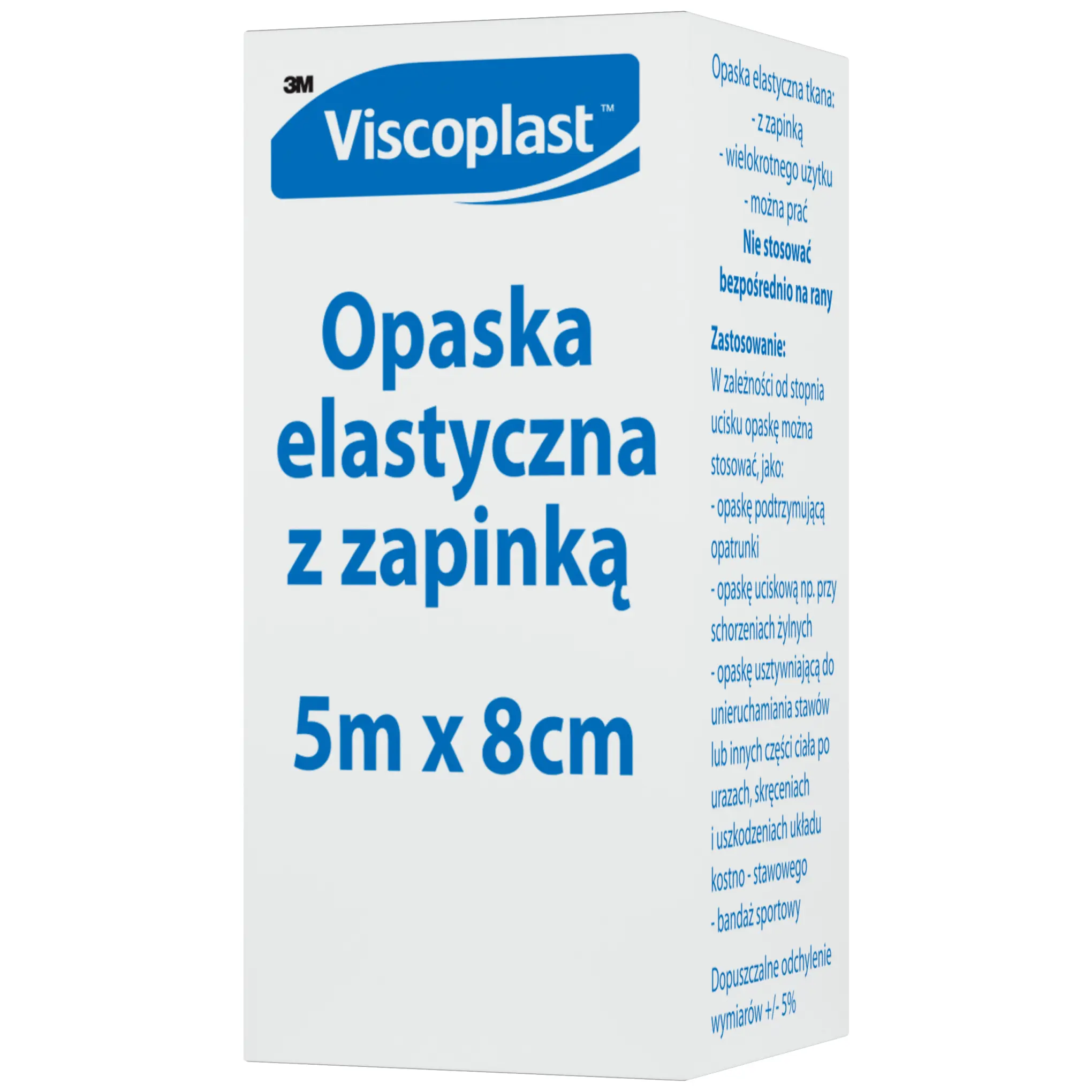 Viscoplast opaska elastyczna z zapinką 5m x 8cm 1 sztuka