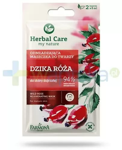 Farmona Herbal Care Dzika róża odmładzająca maseczka do twarzy do skóry dojrzałej 2x 5 ml