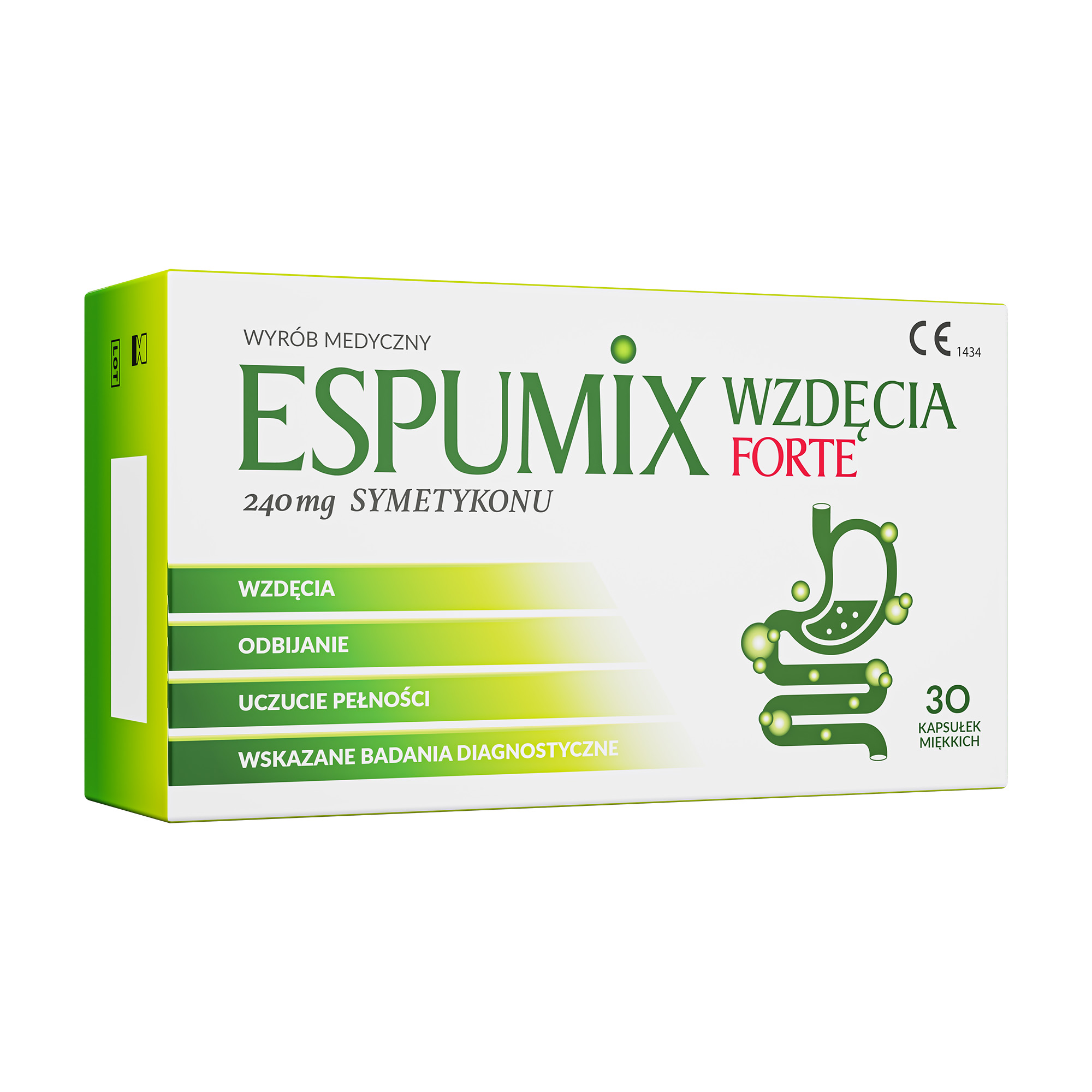Espumix Wzdęcia Forte 240 mg symetykonu, 30 kapsułek