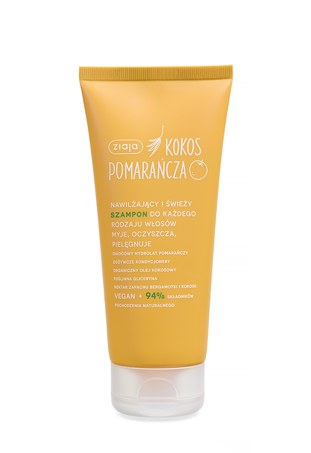 Ziaja Kokos Pomarańcza nawilżający i świeży szampon do każdego rodzaju włosów 200 ml zdjęcie