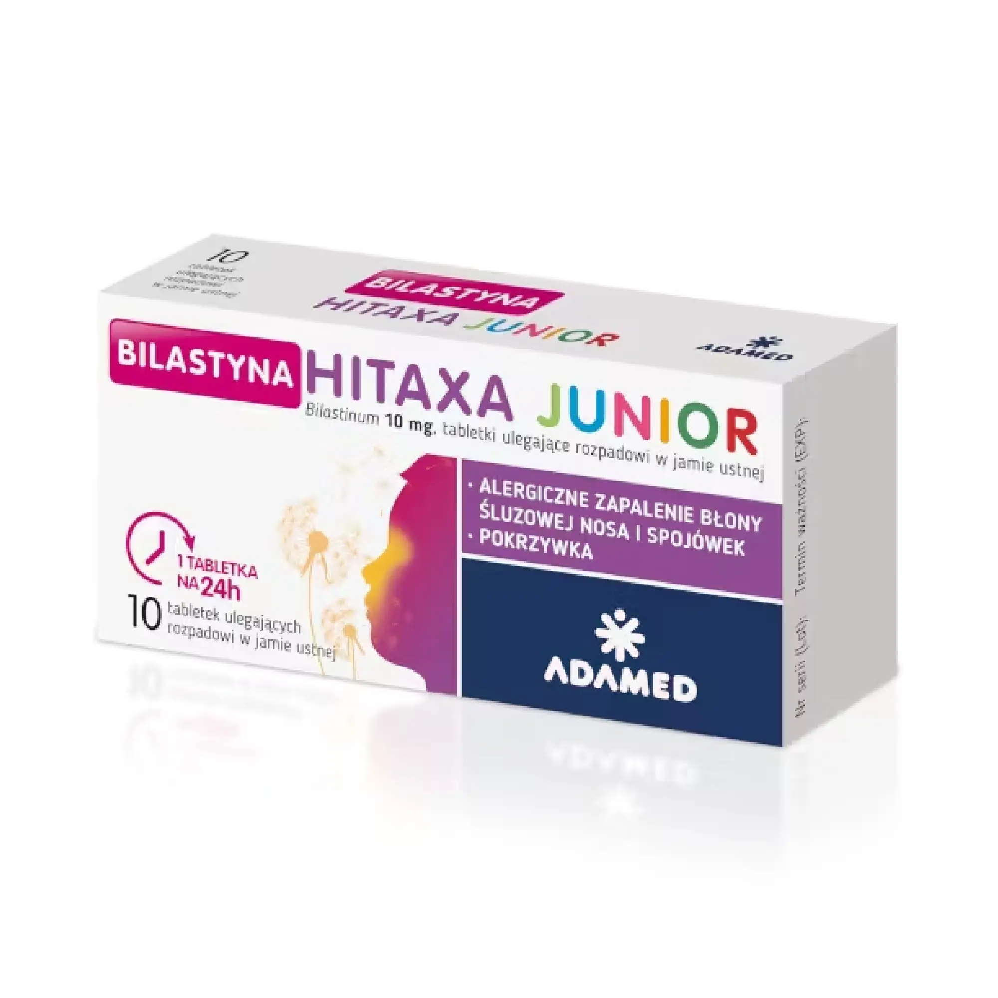 Bilastyna Hitaxa Junior, 10 mg, tabletki ulegające rozpadowi w jamie ustnej, 10 sztuk zdjęcie