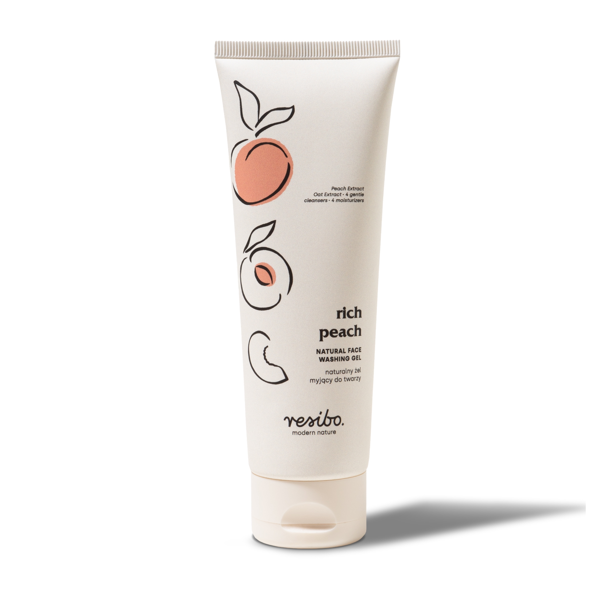 Resibo Rich Peach naturalny żel myjący do twarzy, 125 ml zdjęcie