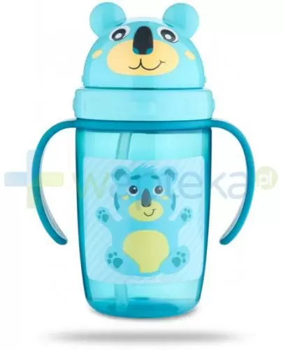 Canpol Babies Hello Little kubek z rurką silikonową 9m+ turkusowy 400 ml [56/500] zdjęcie