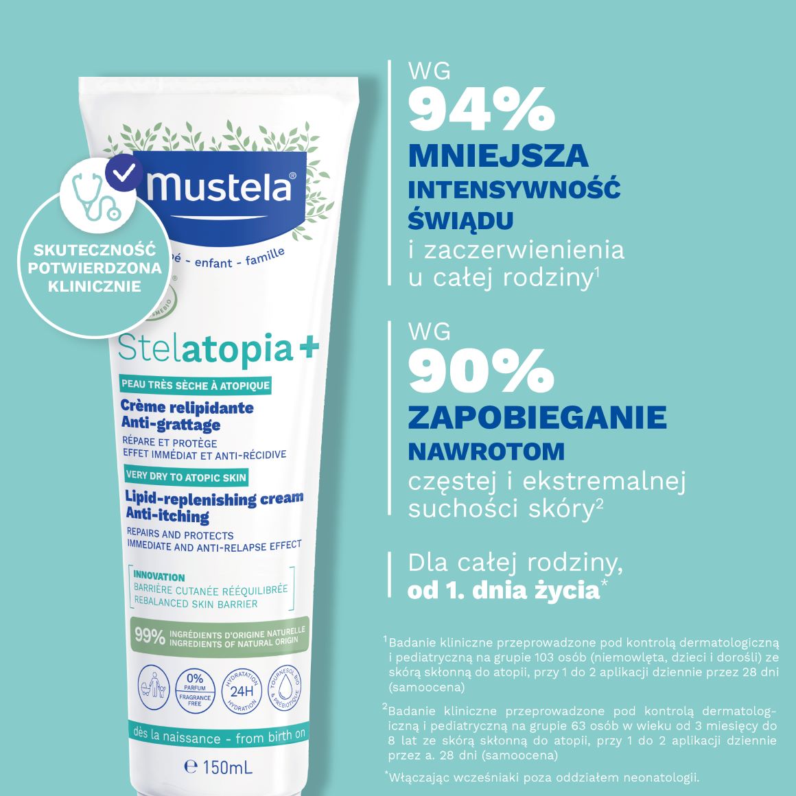 Mustela Stelatopia+ krem uzupełniający lipidy 150 ml