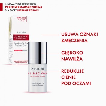 Dr Irena Eris Clinic Way 1°+ 2° hialuronowe wygładzenie dermokrem przeciwzmarszczkowy pod oczy na dzień i na noc 15 ml